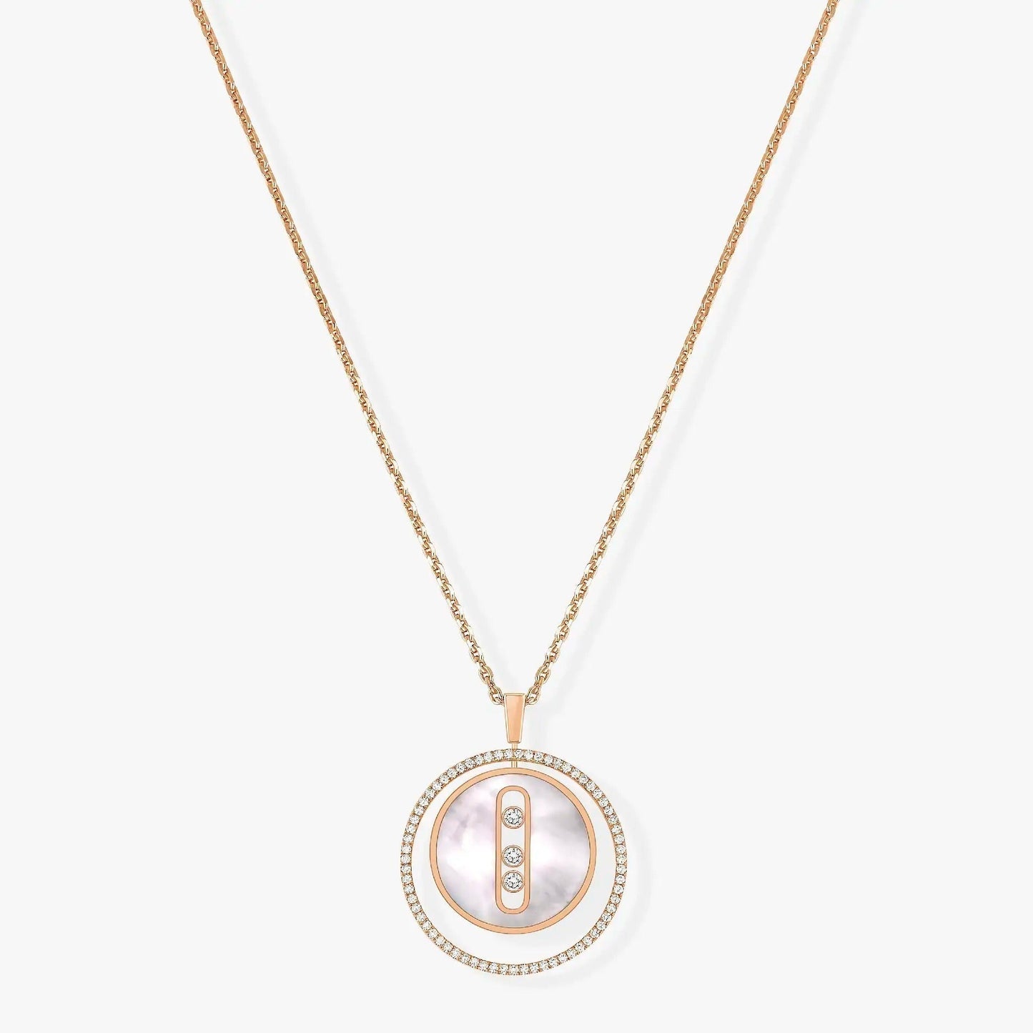 [Lumi Jewelery]LUCKY MOVE MM NACRE BLANCHE DIAMOND NECKLACE