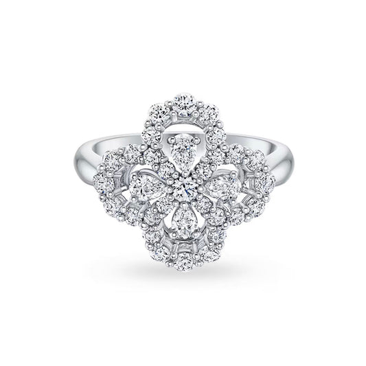 [Lumi Jewelry]LOOP RING FULL MOTIF DIAMOND 16MM SILVE