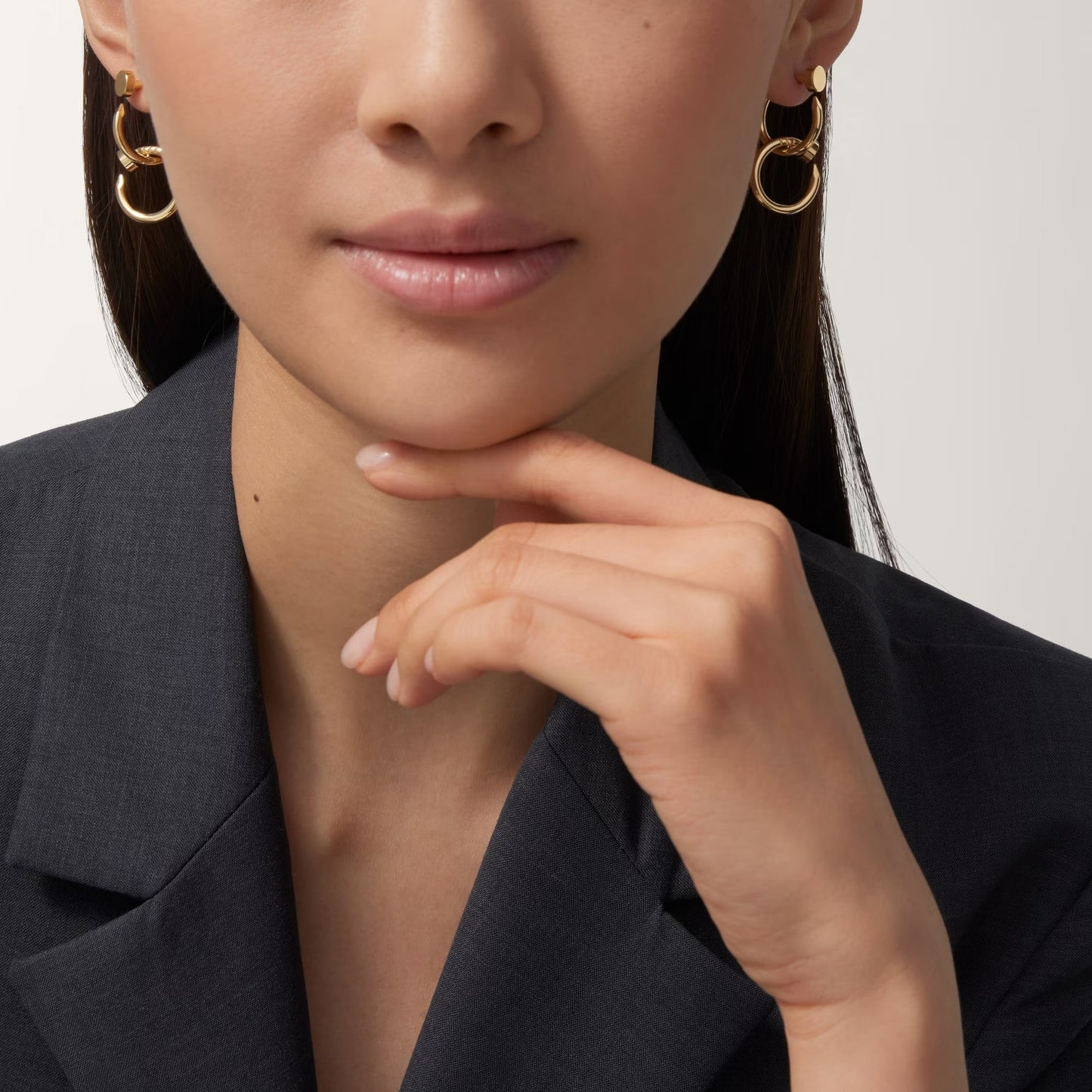 [Lumi Jewelry]JUSTE NO DIAMOND DOUBLE EARRINGS
