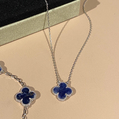 [Lumi Jewelry]CLOVER 15MM PIETERSITE NECKLACE SILVER