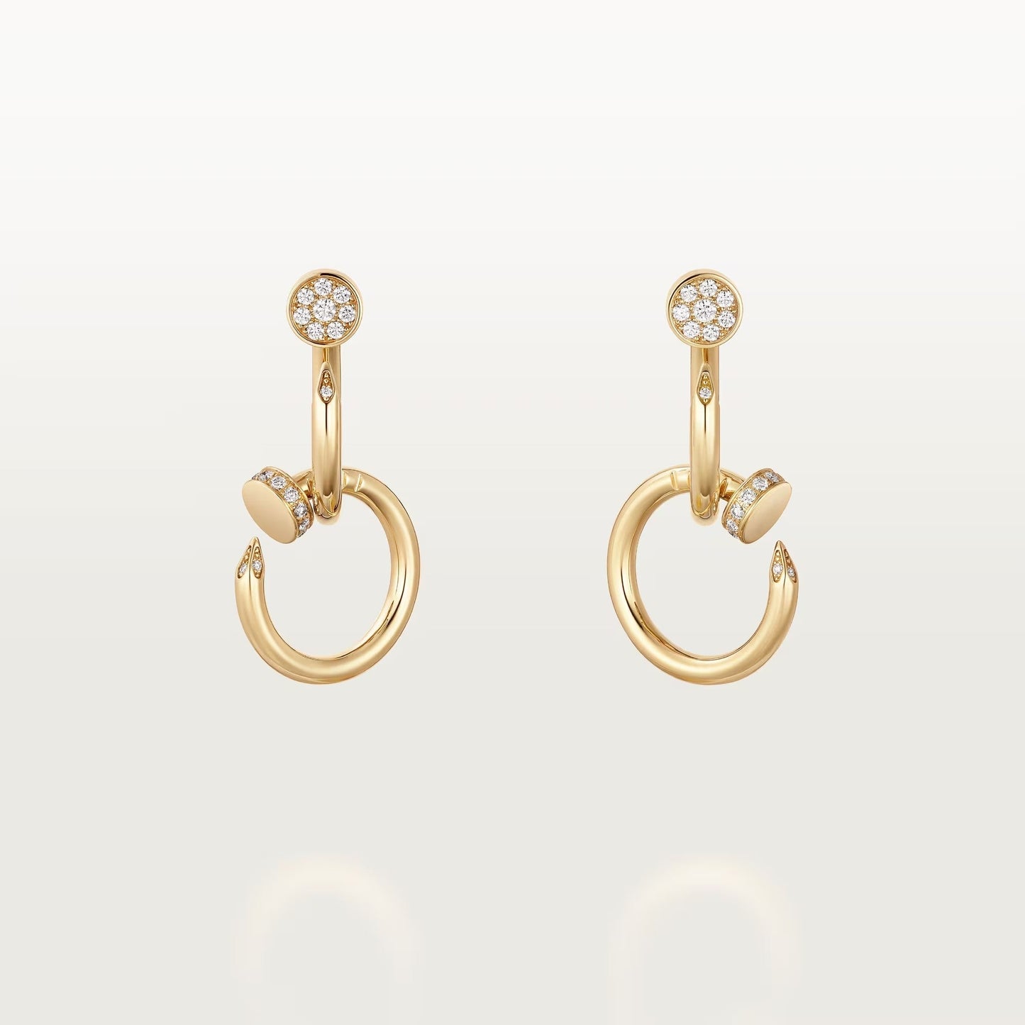 [Lumi Jewelry]JUSTE HALF DIAMOND DOUBLE EARRINGS