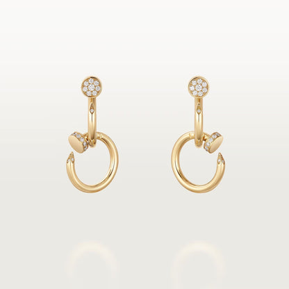 [Lumi Jewelry]JUSTE HALF DIAMOND DOUBLE EARRINGS