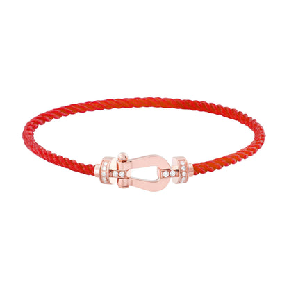[Lumi Jewelry]FORCE 10 HALF DIAMOND PINK GOLD RED CORDERI LARGE AND MEDIUM MODEL