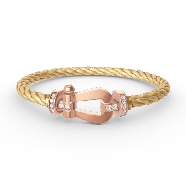 [Lumi Jewelry]FORCE LARGE HORSESHOE HALF DIAMOND BRACELET ROSE GOLD