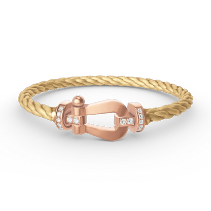 [Lumi Jewelry]FORCE LARGE HORSESHOE HALF DIAMOND BRACELET ROSE GOLD