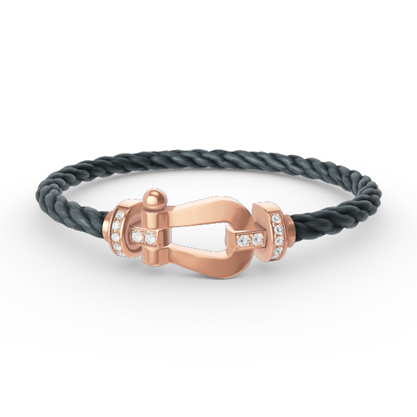 [Lumi Jewelry]FORCE LARGE HORSESHOE HALF DIAMOND BRACELET ROSE GOLD