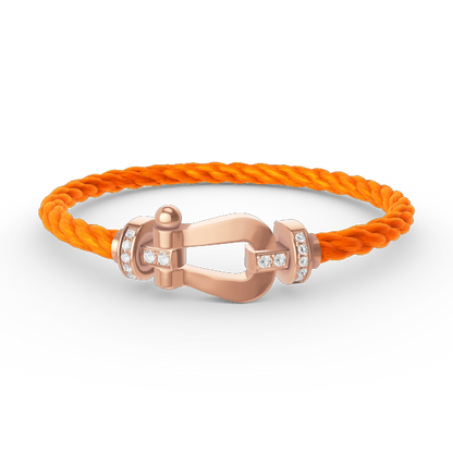 [Lumi Jewelry]FORCE LARGE HORSESHOE HALF DIAMOND BRACELET ROSE GOLD