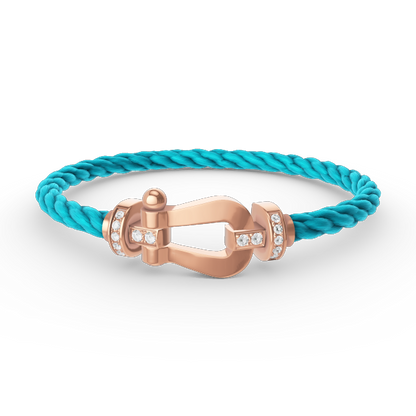 [Lumi Jewelry]FORCE LARGE HORSESHOE HALF DIAMOND BRACELET ROSE GOLD
