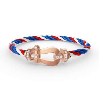 [Lumi Jewelry]FORCE LARGE HORSESHOE HALF DIAMOND BRACELET ROSE GOLD