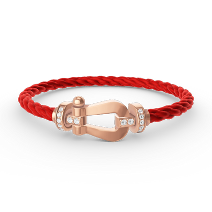 [Lumi Jewelry]FORCE LARGE HORSESHOE HALF DIAMOND BRACELET ROSE GOLD