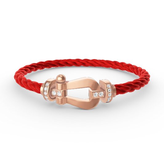 [Lumi Jewelry]FORCE LARGE HORSESHOE HALF DIAMOND BRACELET ROSE GOLD