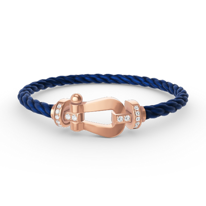[Lumi Jewelry]FORCE LARGE HORSESHOE HALF DIAMOND BRACELET ROSE GOLD