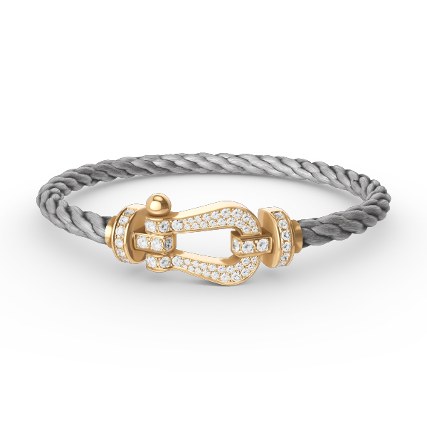 [Lumi Jewelry]FORCE LARGE HORSESHOE FULL DIAMOND BRACELET GOLD