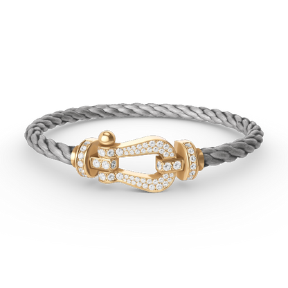 [Lumi Jewelry]FORCE LARGE HORSESHOE FULL DIAMOND BRACELET GOLD
