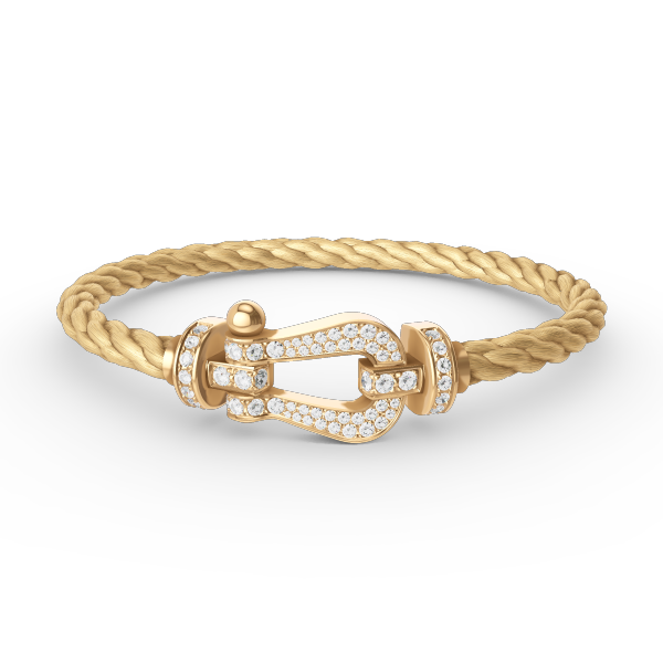 [Lumi Jewelry]FORCE LARGE HORSESHOE FULL DIAMOND BRACELET GOLD