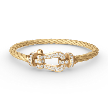 [Lumi Jewelry]FORCE LARGE HORSESHOE FULL DIAMOND BRACELET GOLD