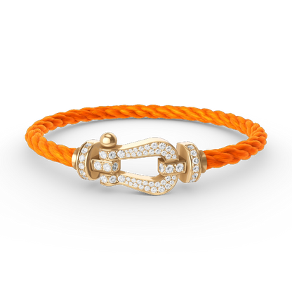 [Lumi Jewelry]FORCE LARGE HORSESHOE FULL DIAMOND BRACELET GOLD