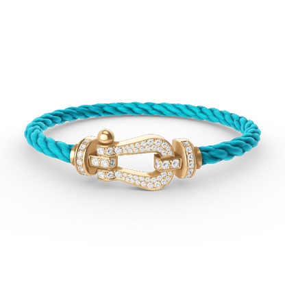 [Lumi Jewelry]FORCE LARGE HORSESHOE FULL DIAMOND BRACELET GOLD