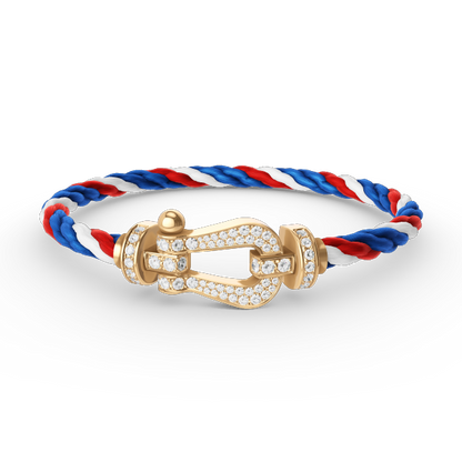 [Lumi Jewelry]FORCE LARGE HORSESHOE FULL DIAMOND BRACELET GOLD