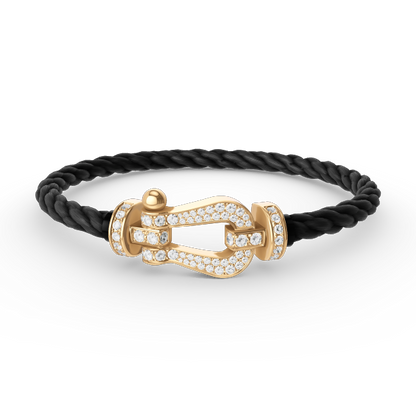 [Lumi Jewelry]FORCE LARGE HORSESHOE FULL DIAMOND BRACELET GOLD