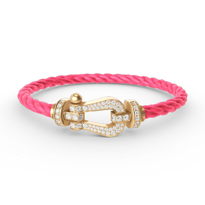 [Lumi Jewelry]FORCE LARGE HORSESHOE FULL DIAMOND BRACELET GOLD