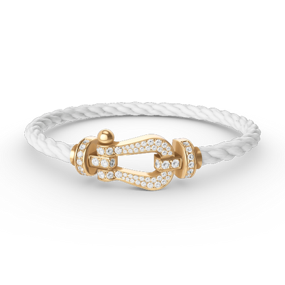 [Lumi Jewelry]FORCE LARGE HORSESHOE FULL DIAMOND BRACELET GOLD