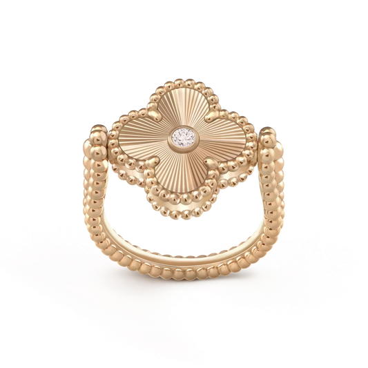 [Lumi Jewelry]CLOVER RIVERSIBLE ROSE GOLD RING