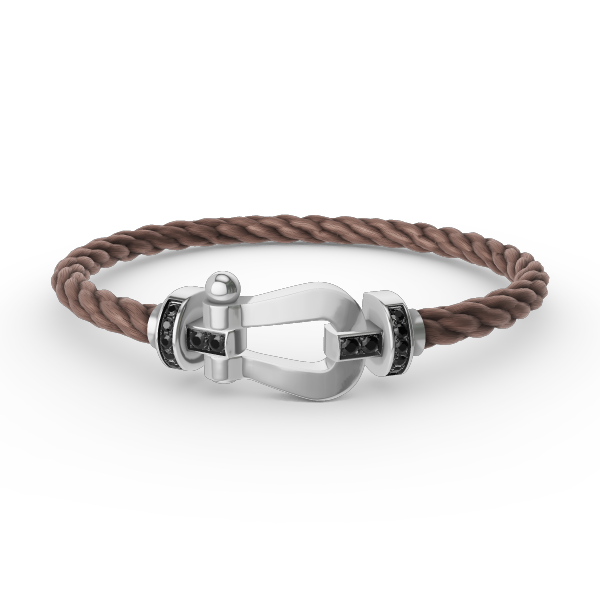 [Lumi Jewelry]FORCE LARGE HORSESHOE BLACK DIAMOND BRACELET SILVER