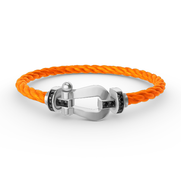 [Lumi Jewelry]FORCE LARGE HORSESHOE BLACK DIAMOND BRACELET SILVER