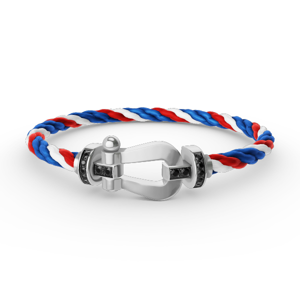 [Lumi Jewelry]FORCE LARGE HORSESHOE BLACK DIAMOND BRACELET SILVER