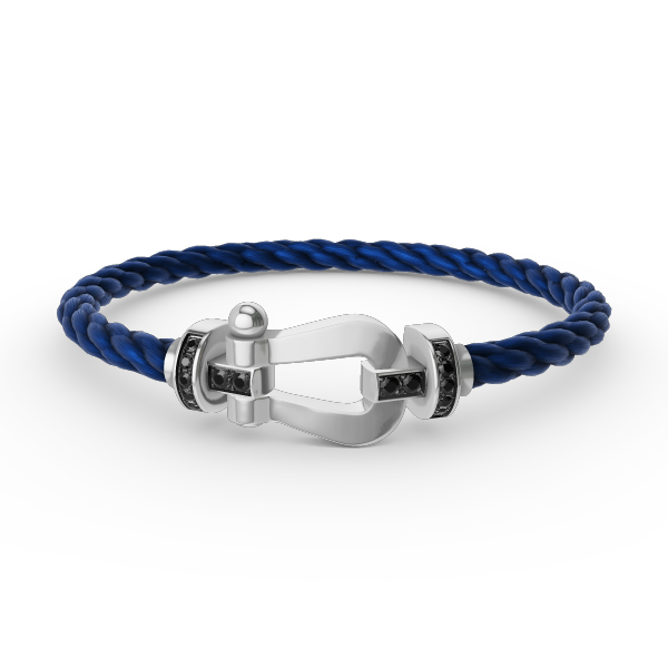 [Lumi Jewelry]FORCE LARGE HORSESHOE BLACK DIAMOND BRACELET SILVER