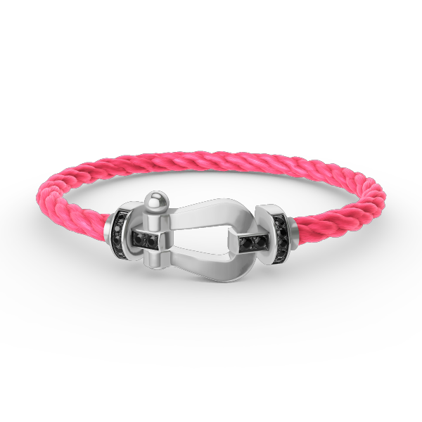 [Lumi Jewelry]FORCE LARGE HORSESHOE BLACK DIAMOND BRACELET SILVER