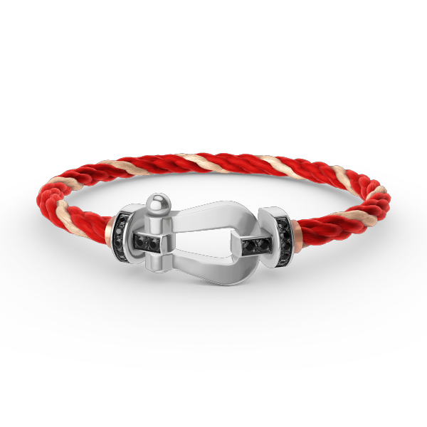 [Lumi Jewelry]FORCE LARGE HORSESHOE BLACK DIAMOND BRACELET SILVER
