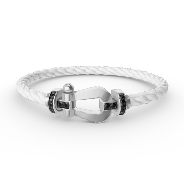 [Lumi Jewelry]FORCE LARGE HORSESHOE BLACK DIAMOND BRACELET SILVER