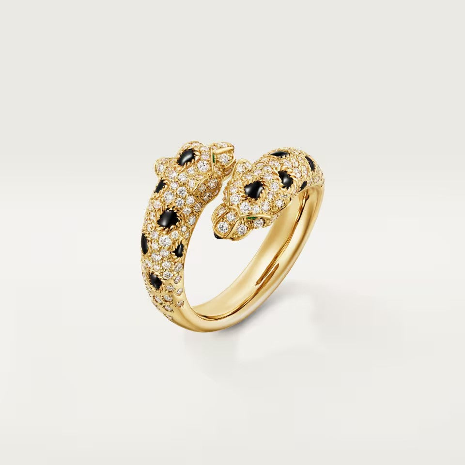 [Lumi Jewelry]PANTHERE DOUBLE HEADED FULL DIAMOND  RING