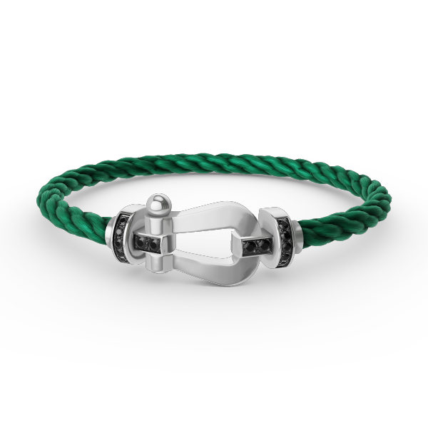 [Lumi Jewelry]FORCE LARGE HORSESHOE BLACK DIAMOND BRACELET SILVER