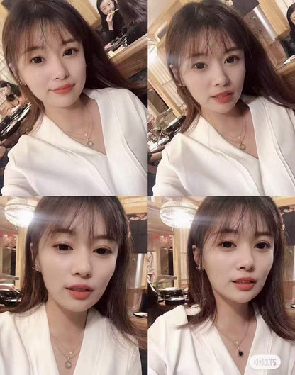 [Lumi Jewelry]Reversible Onyx MOP Diamond Circle Pendant Necklace