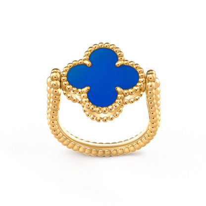 [Lumi Jewelry]CLOVER RIVERSIBLE BLUE AGATE RING
