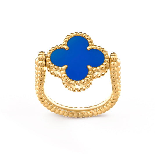 [Lumi Jewelry]CLOVER RIVERSIBLE BLUE AGATE RING