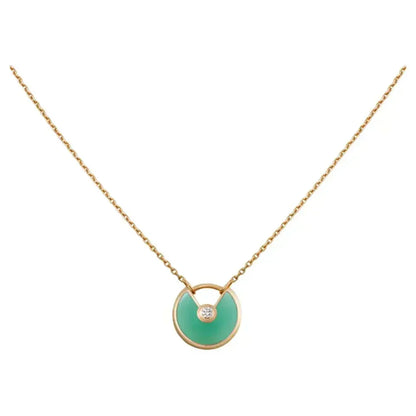 [Lumi Jewelry]AMULETTE GOLD MALACHITE NECKLACE