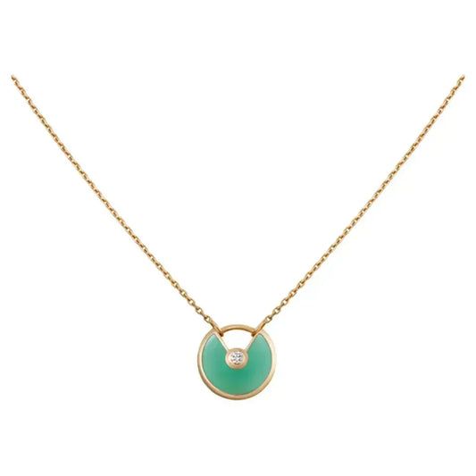 [Lumi Jewelry]AMULETTE GOLD MALACHITE NECKLACE