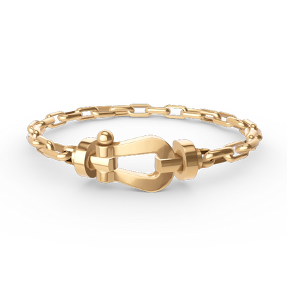 [Lumi Jewelry]FORCE LARGE HORSESHOE CLASP  METAL BRACELET
