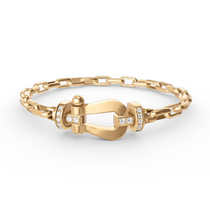 [Lumi Jewelry]FORCE LARGE HORSESHOE CLASP  METAL BRACELET