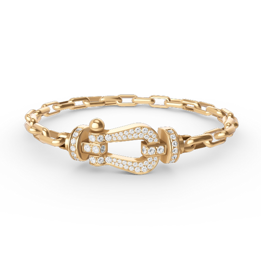 [Lumi Jewelry]FORCE LARGE HORSESHOE CLASP  METAL BRACELET