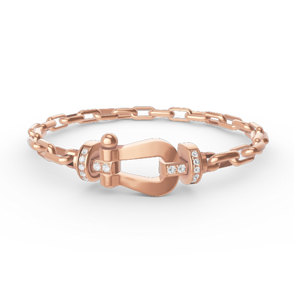 [Lumi Jewelry]FORCE LARGE HORSESHOE CLASP  METAL BRACELET