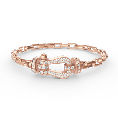 [Lumi Jewelry]FORCE LARGE HORSESHOE CLASP  METAL BRACELET