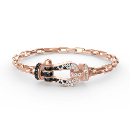 [Lumi Jewelry]FORCE LARGE HORSESHOE CLASP  METAL BRACELET