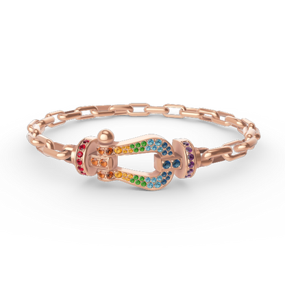[Lumi Jewelry]FORCE LARGE HORSESHOE CLASP  METAL BRACELET