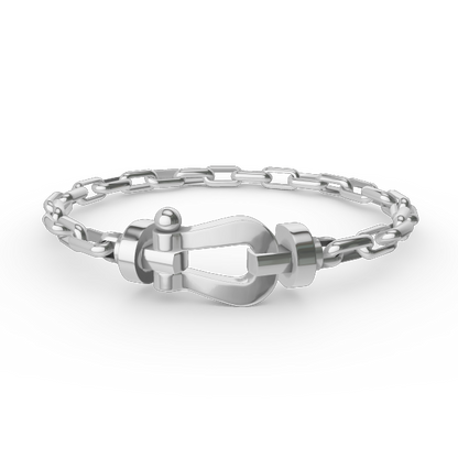 [Lumi Jewelry]FORCE LARGE HORSESHOE CLASP  METAL BRACELET