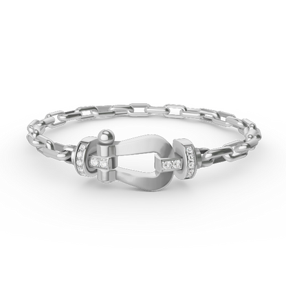 [Lumi Jewelry]FORCE LARGE HORSESHOE CLASP  METAL BRACELET